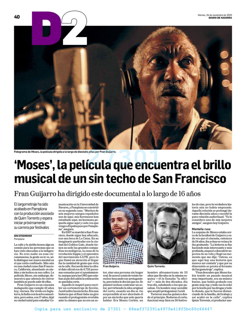 Moses’s in Diario de Navarra